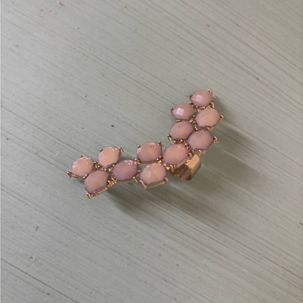 Pale Pink Ear Cuff Earring Earcuff Gold Rose Quartz
